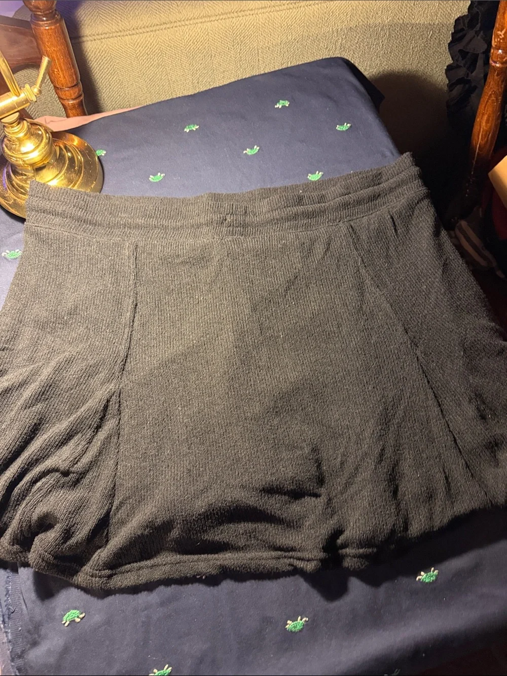 YITTY Black Knit Lounge Skort with Drawstring
